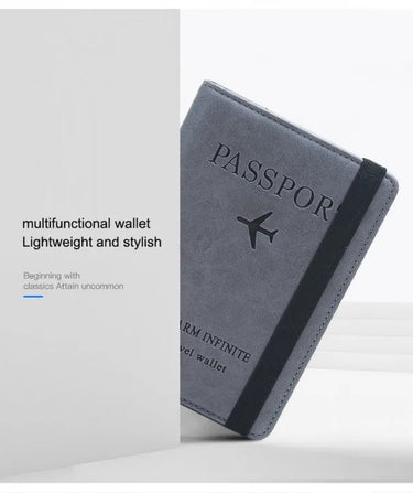 Portable leather travel passport holder